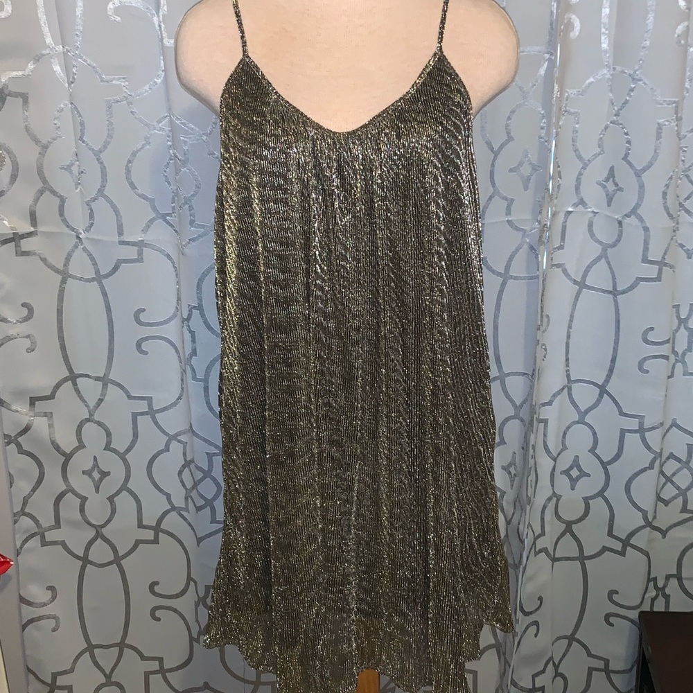 🎉 HP 🎉 Paper Crane Size L Gold Shiny Slip Dress